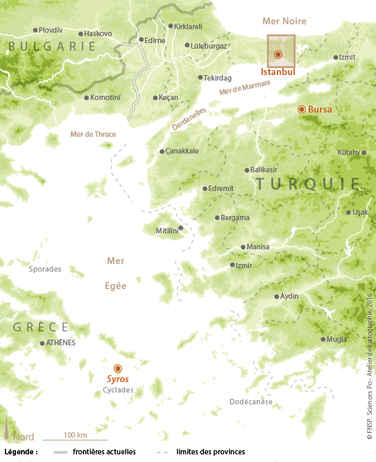 Carte géographique de la Turquie